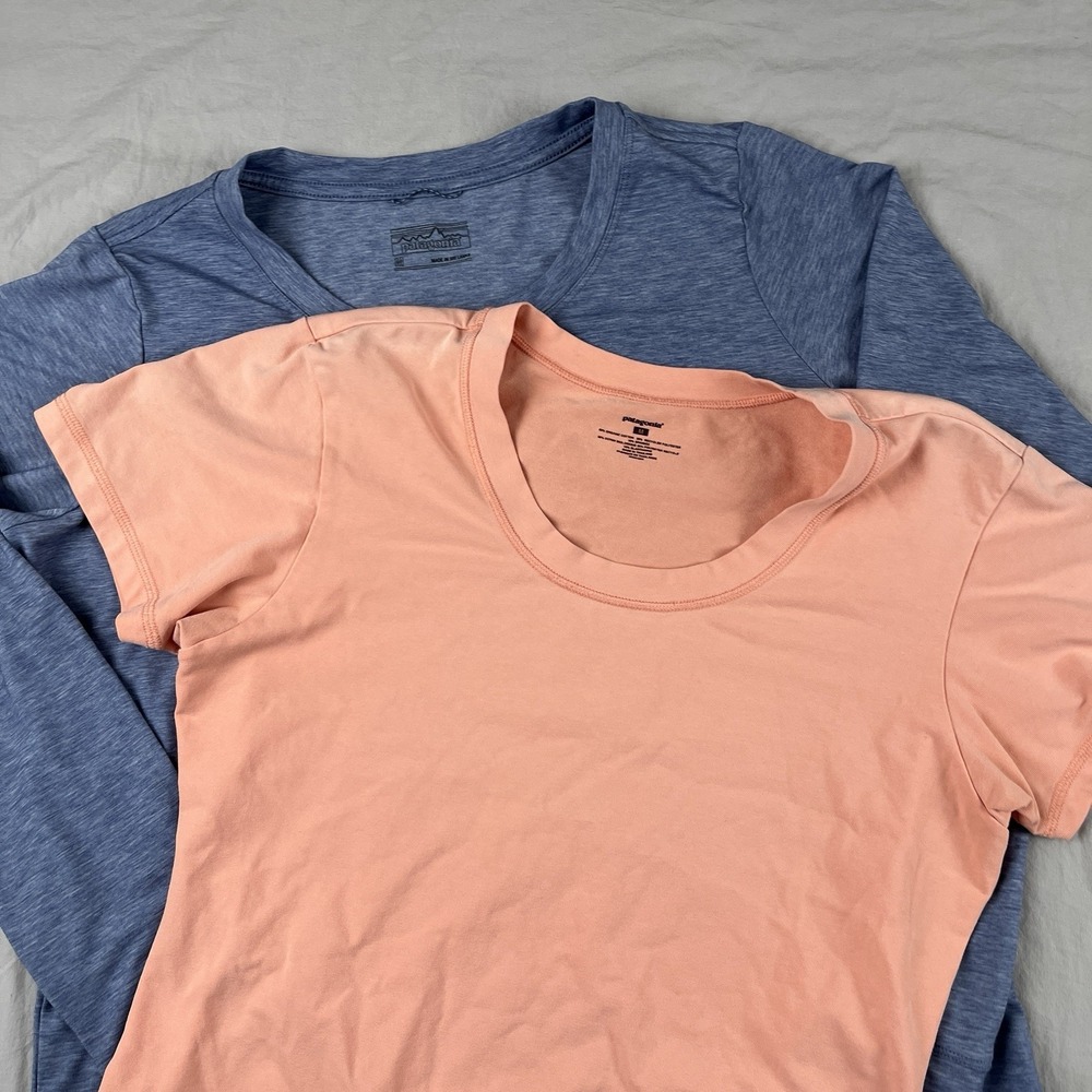 PATAGONIA Long-Sleeved Glorya Side-Slit Top &‎ Tee Womens Medium Blue Orange
